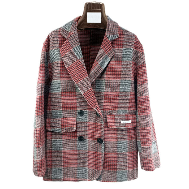 100%羊毛中长款双面呢外套女特价