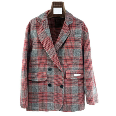 100%羊毛中长款双面呢外套女特价