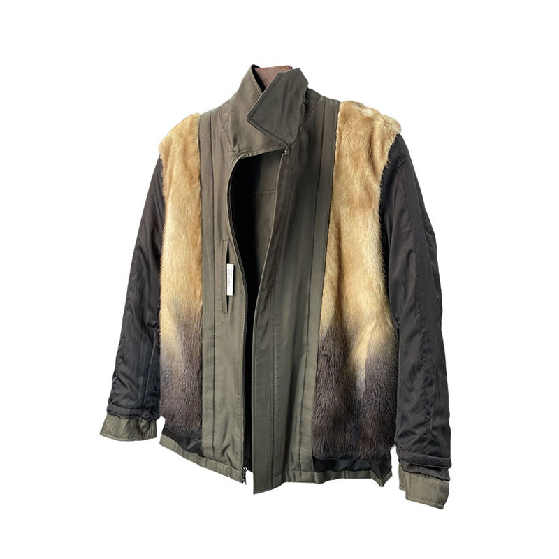 水貂内胆派克服男整貂皮大衣