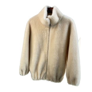 2025冬季新款立领拉链羊剪绒皮毛一体大衣100%纯羊毛皮草外套短款