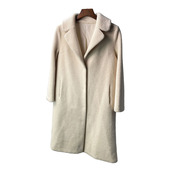 领皮草外套女大衣特价 澳洲羊剪绒全羊毛复合皮毛一体中长款 西装