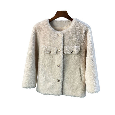 新款秋冬羊剪绒颗粒皮草外套