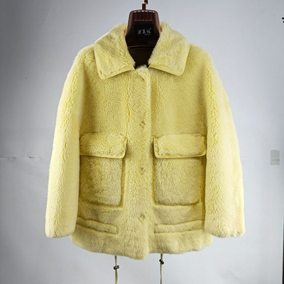 全羊毛羊剪绒短皮草外套特价清仓