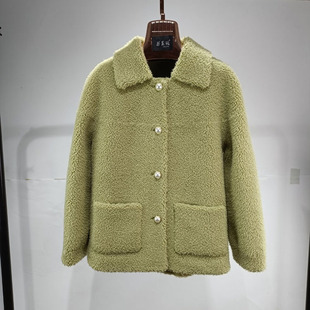 反季处理皮草外套女2025新款冬皮毛一体羊毛混纺羊剪绒大衣羊羔毛