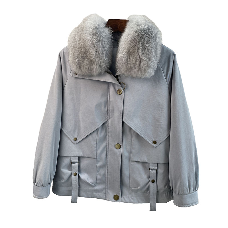 狐狸大毛领獭兔内胆可拆卸皮草