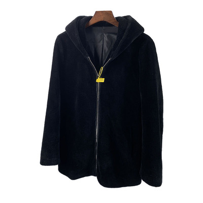 海宁100%羊毛羊剪绒大衣皮草外套