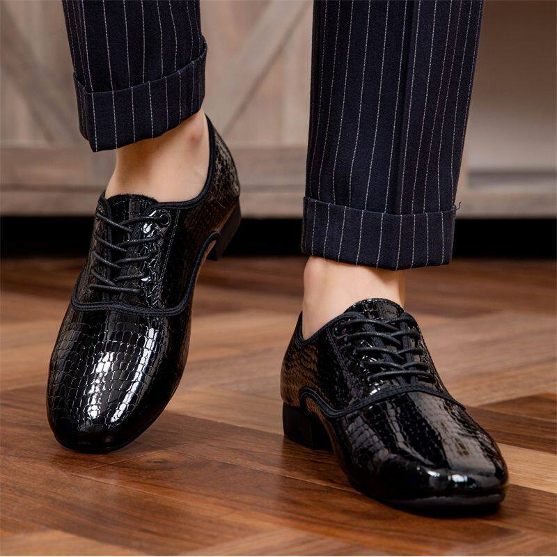 春秋季新款男士拉丁舞鞋舞蹈鞋真皮软底成人广场舞男交谊舞跳舞鞋