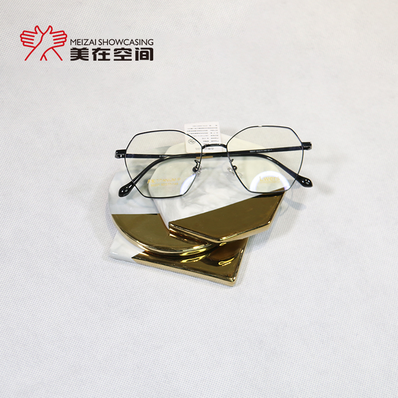 Nordic style ins light luxury creative glasses display mat Marbled ceramic coaster Heat insulation mat Gold-plated edge tea mat