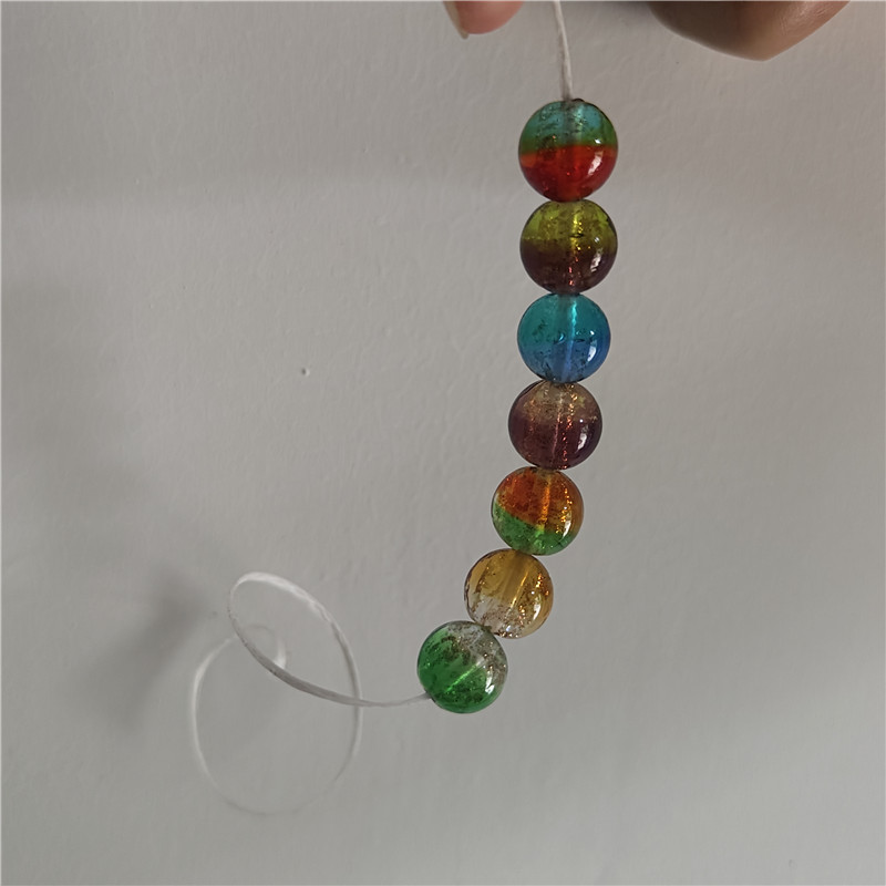 有孔夜光金沙双色琉璃珠会发光的玻璃球diy手串散珠配件荧光装饰