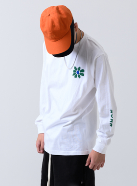 NOF studio  秋季绽放全棉休闲宽松小花长袖T恤 男女同款