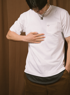 NOF studio 口袋小十字架背后飞翼翅膀多款圆筒短袖T恤