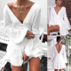 Long Summer Blouse Dresses ladys Sexy Shirt Office Dress