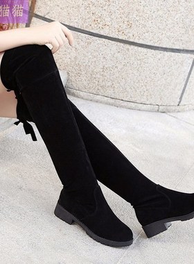 Plus size Winter Knee boots Women High Heels Warm Shoes 长靴