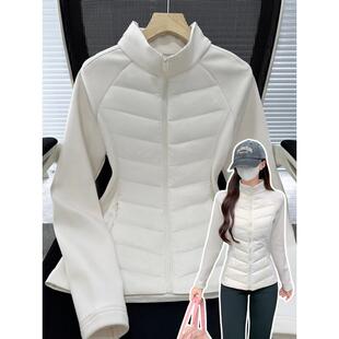 白色轻薄排骨棉服女款冬季2025新款冲锋衣内胆外套修身内搭上衣