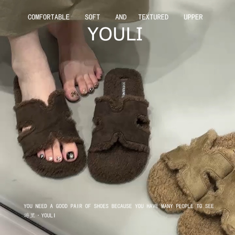 羊皮版~复古半拖鞋女2025新款