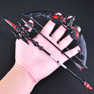 三国杀游戏周边金属方天画戟兵器模型合金麒麟弓套装摆件儿童玩具