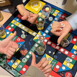 喝酒飞行棋成人酒吧KTV酒桌聚会酒令道具特大号桌面小游戏棋地毯