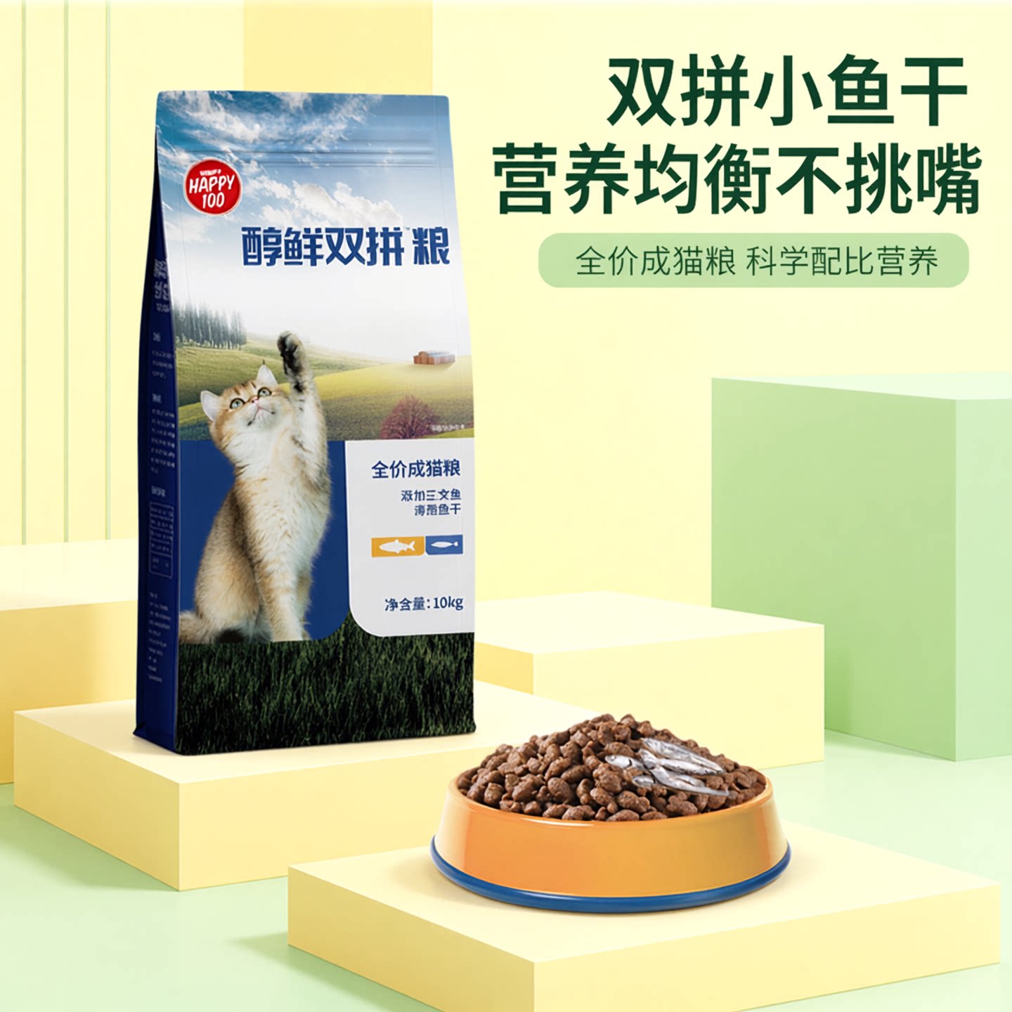 顽皮醇鲜双拼猫粮10kg图片