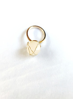 树脂百搭金色不规则缠绕戒指