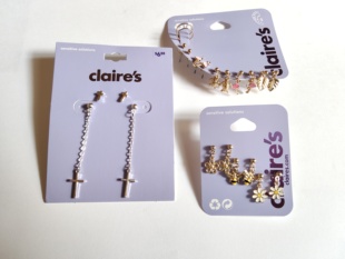 气质简约耳钉滴釉花朵十字架耳环组合套装时尚百搭学生女个性潮80