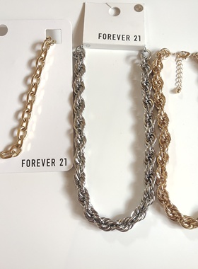 气质简约金属链条项链锁骨链 欧美质感女时尚百搭夸张有份量感X11