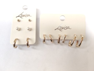 气质简约日常金属耳钉耳圈组合三对套装欧美时尚百搭学生女潮g28