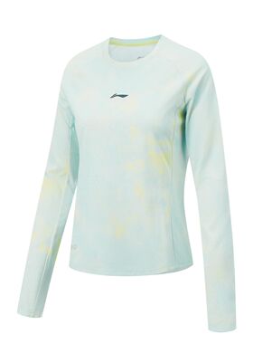 李宁26春季新款女子速干凉爽长袖T恤套头圆领百搭休闲上衣ATLW022