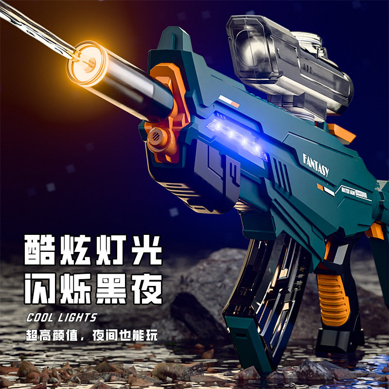 M416脉冲灯光电动水枪自动吸水抢手自一体watergun跨境户外玩具