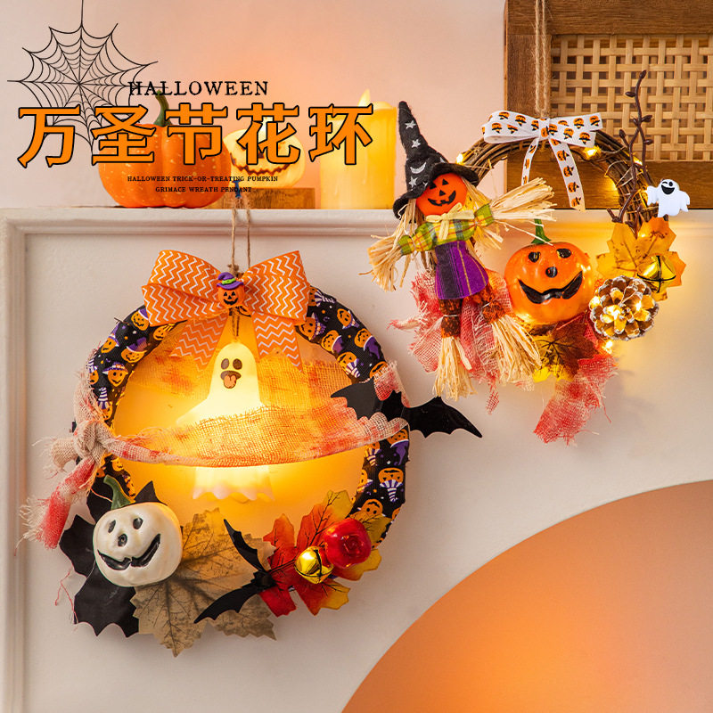 跨境万圣节南瓜灯主题装扮门挂饰派对节日场景布置氛围道具挂件