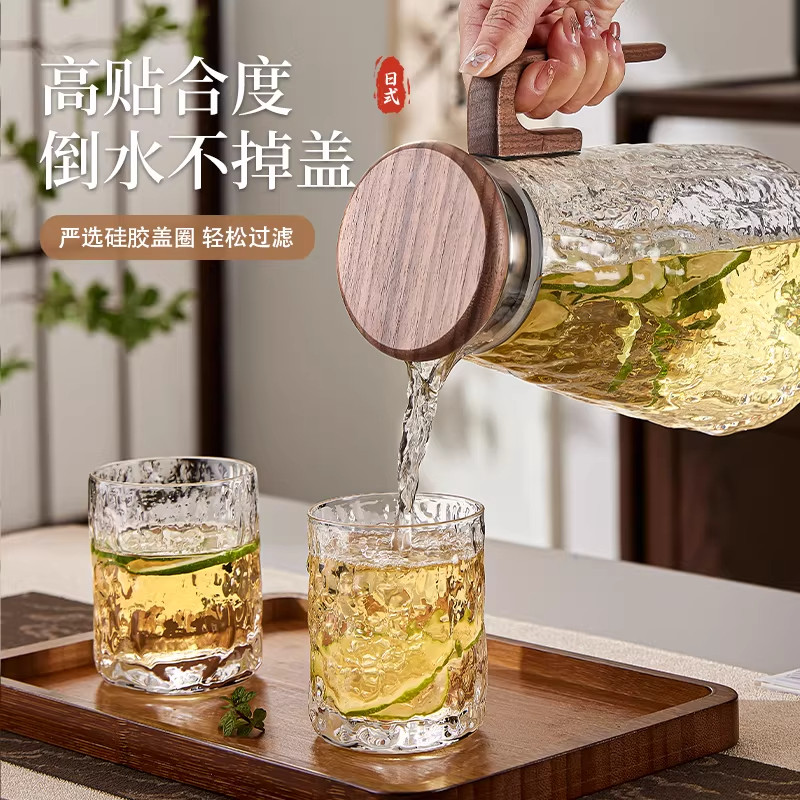 高档冷水壶家用大容量耐高温玻璃加厚高级感凉水壶水杯套装凉茶壶