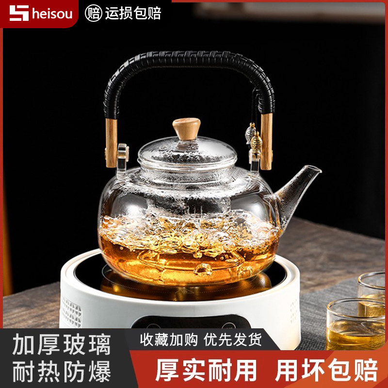 电陶炉煮茶壶新款罐罐茶煮茶器玻璃茶壶泡茶家用围炉煮茶静音电炉