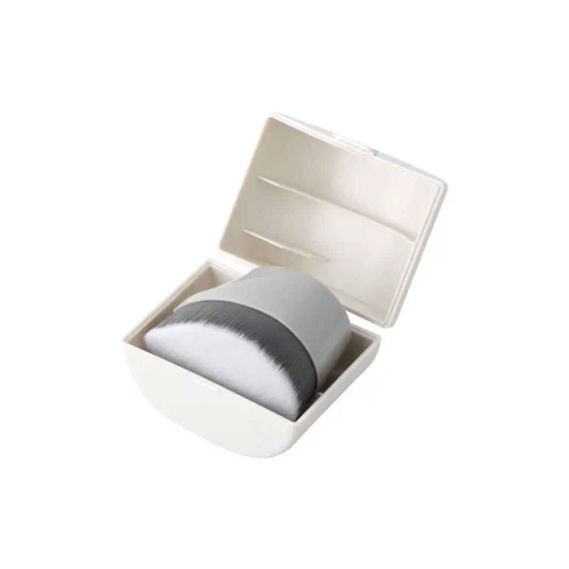日本无印良品MUJI便携式聚酯纤维粉底刷/60*45*42mm/附收纳盒