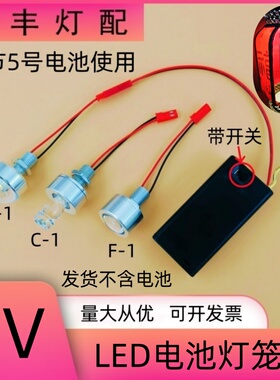 3VLED电池灯 3W灯笼灯泡灯珠模型手工创意道具节日游神板龙小夜灯