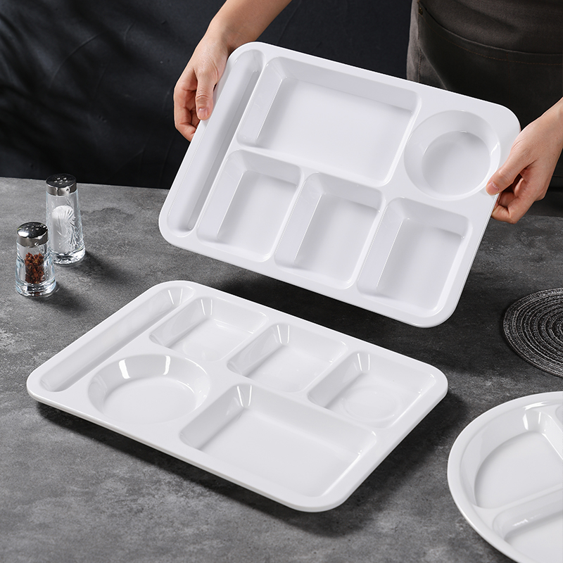 密胺餐具多格分格餐盘工厂员工学校学生食堂专用饭堂快餐盘塑料