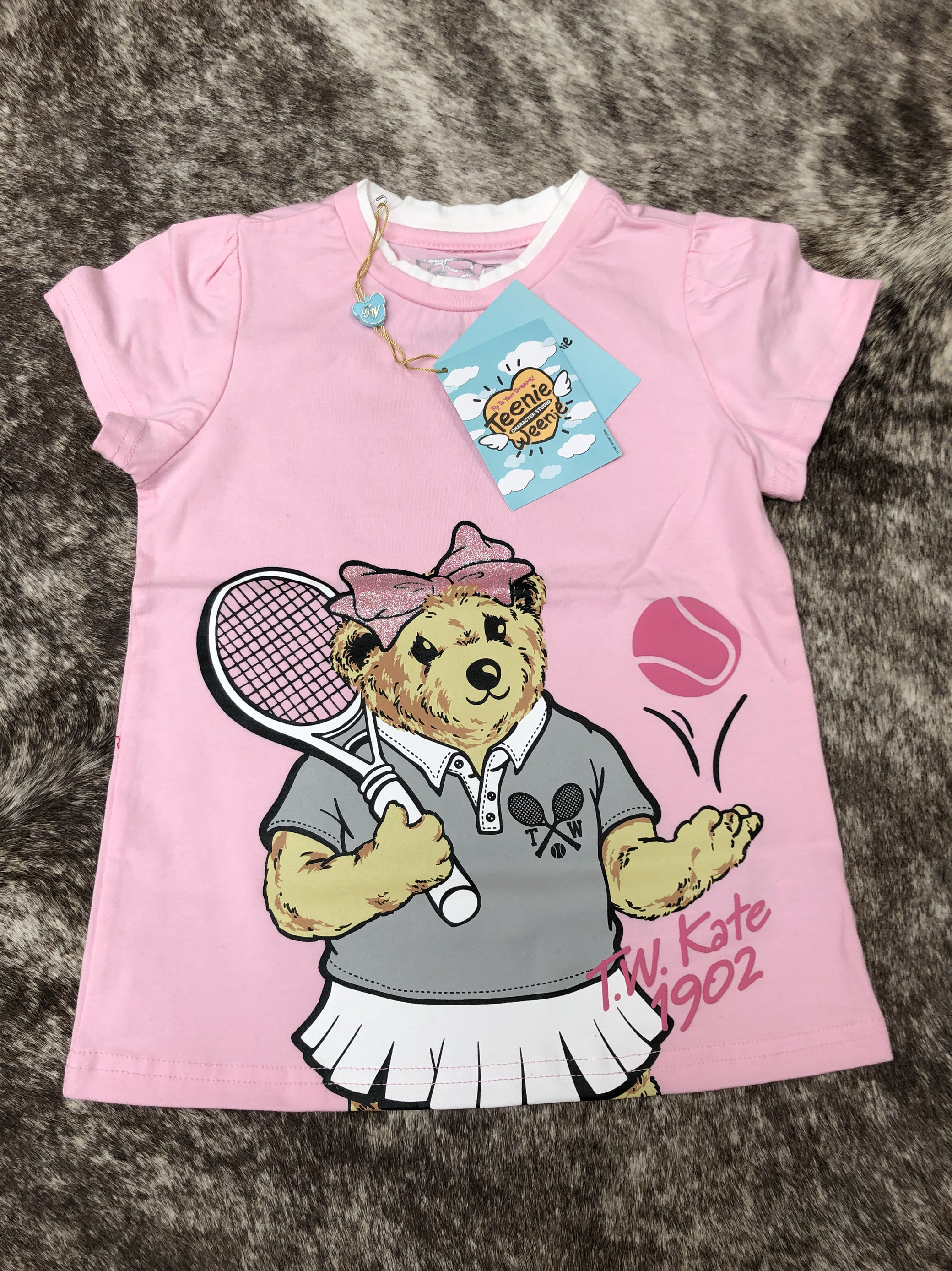 【4选】女童夏款韩版小熊印花凉T恤