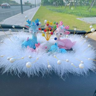 饰一路平安鹿汽车香水摆件创意摆件女可爱保平安 车内装 镶钻款