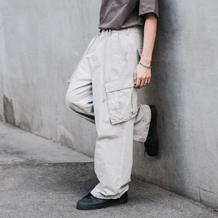 裤 DICEOFF水洗baggy长裤 日系复古工装 廓形阔腿裤 直筒宽松休闲裤