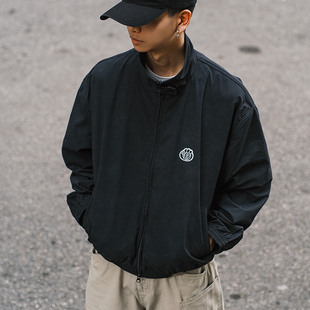 DICEOFF脏染做旧立领外套男春秋季 cleanfit短宽BOXY哈灵顿夹克