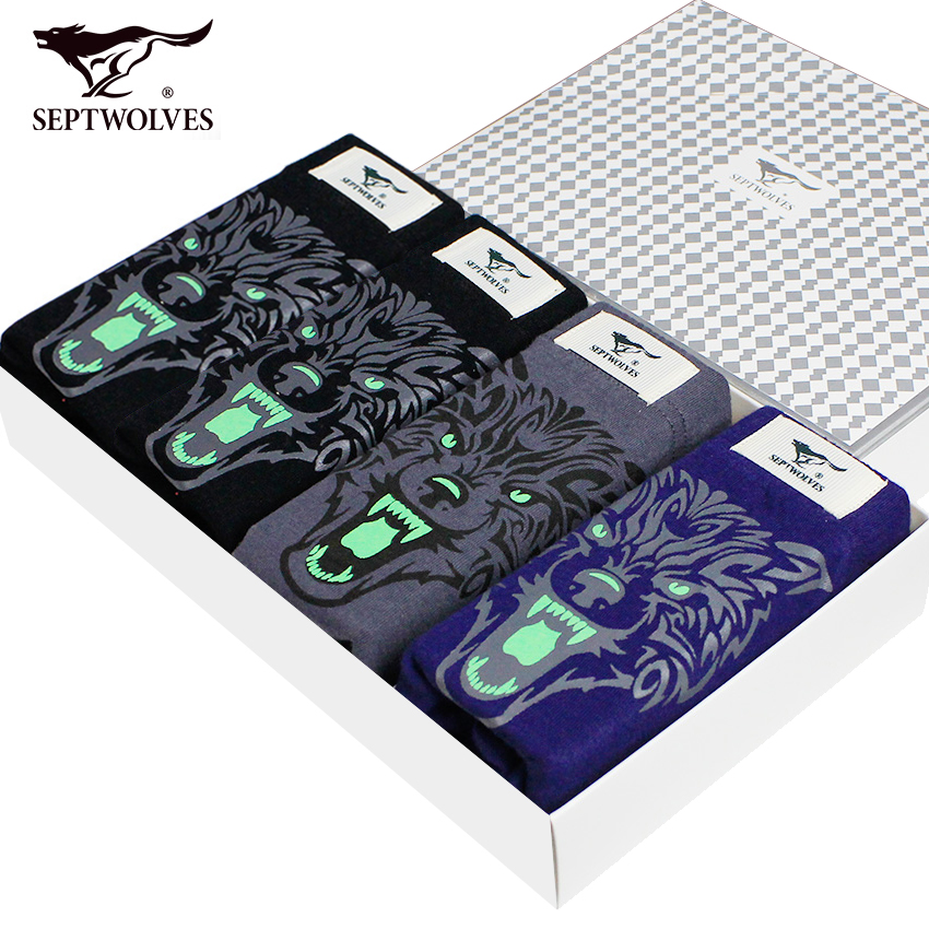 七匹狼狼头透气纯棉性感男内裤