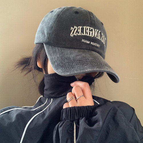 水洗牛仔棒球帽女2025新款