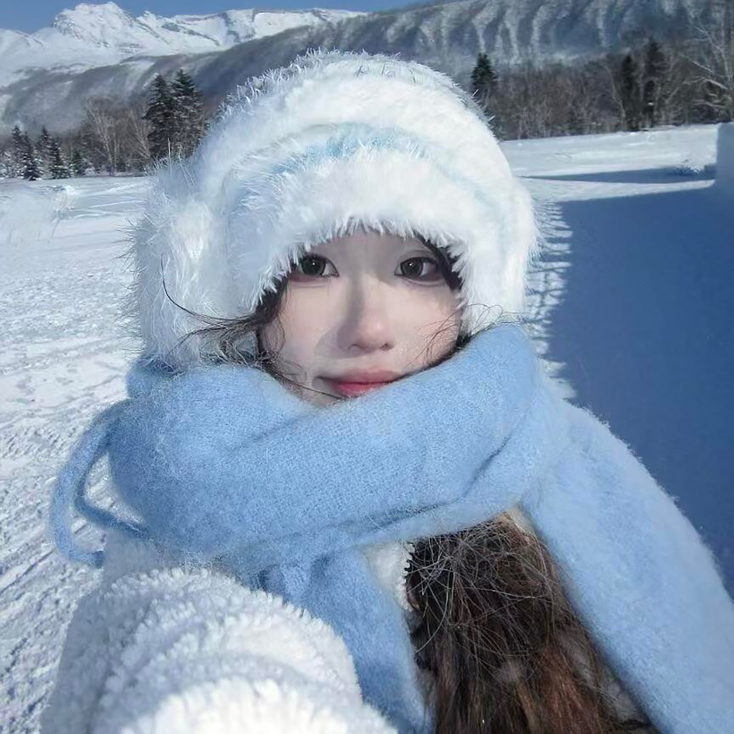 毛绒绒针织帽子女秋冬款韩版加厚