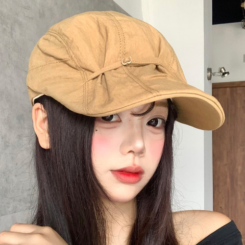 褶皱速干前进帽女夏大头围显脸小
