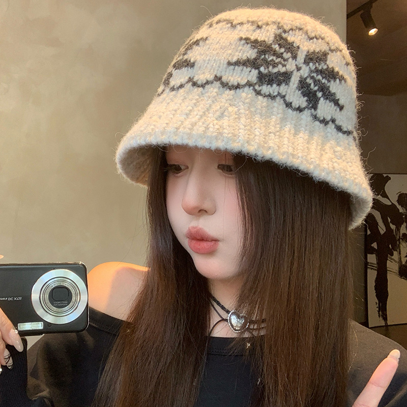费尔岛风针织渔夫帽复古显脸小