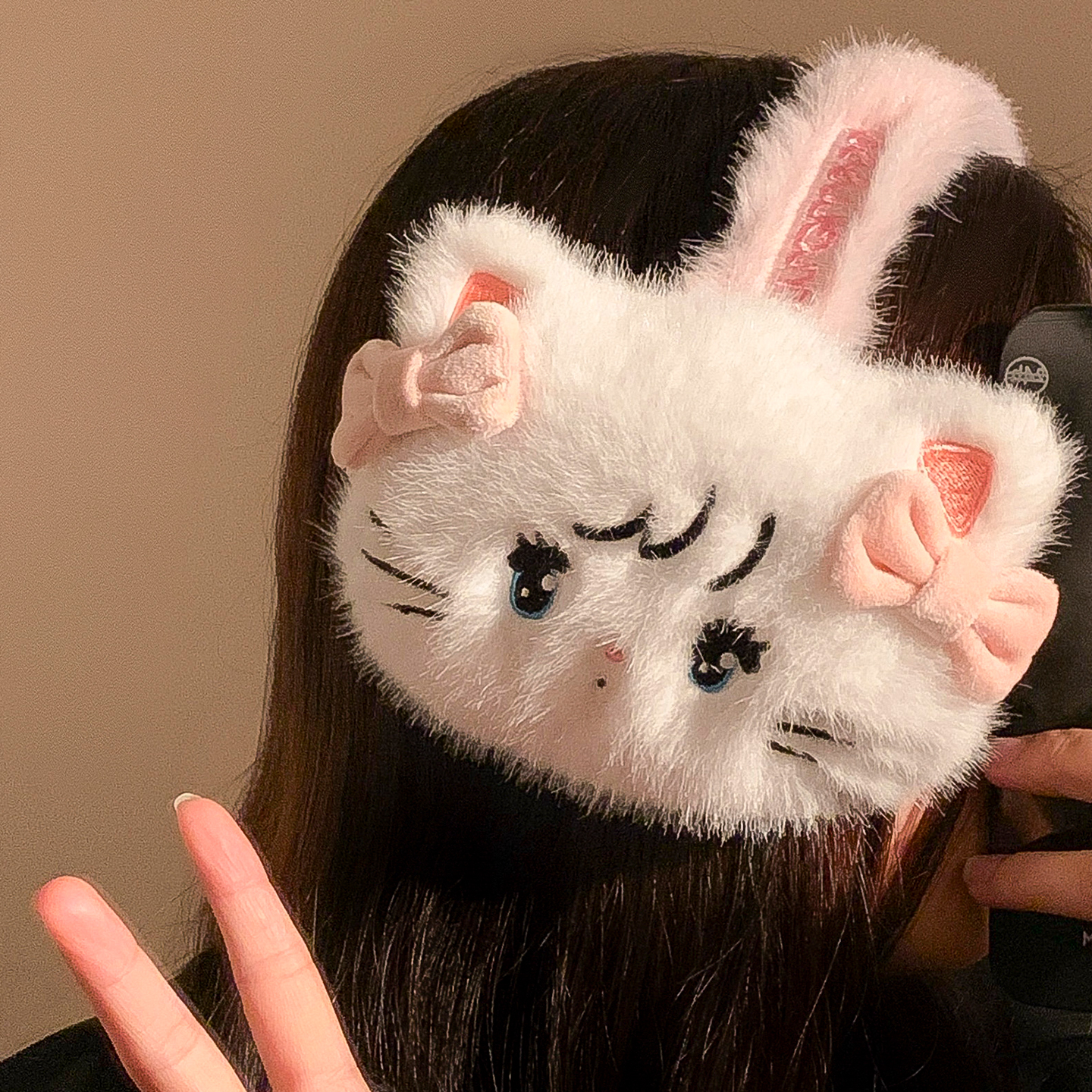 Mikko可爱猫咪毛绒耳罩女冬季