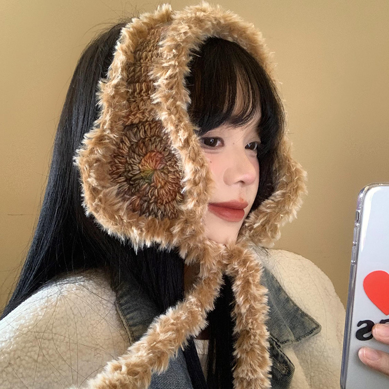 针织毛线耳罩女冬季加厚护耳保暖耳暖骑行防寒保暖毛绒耳包耳捂子