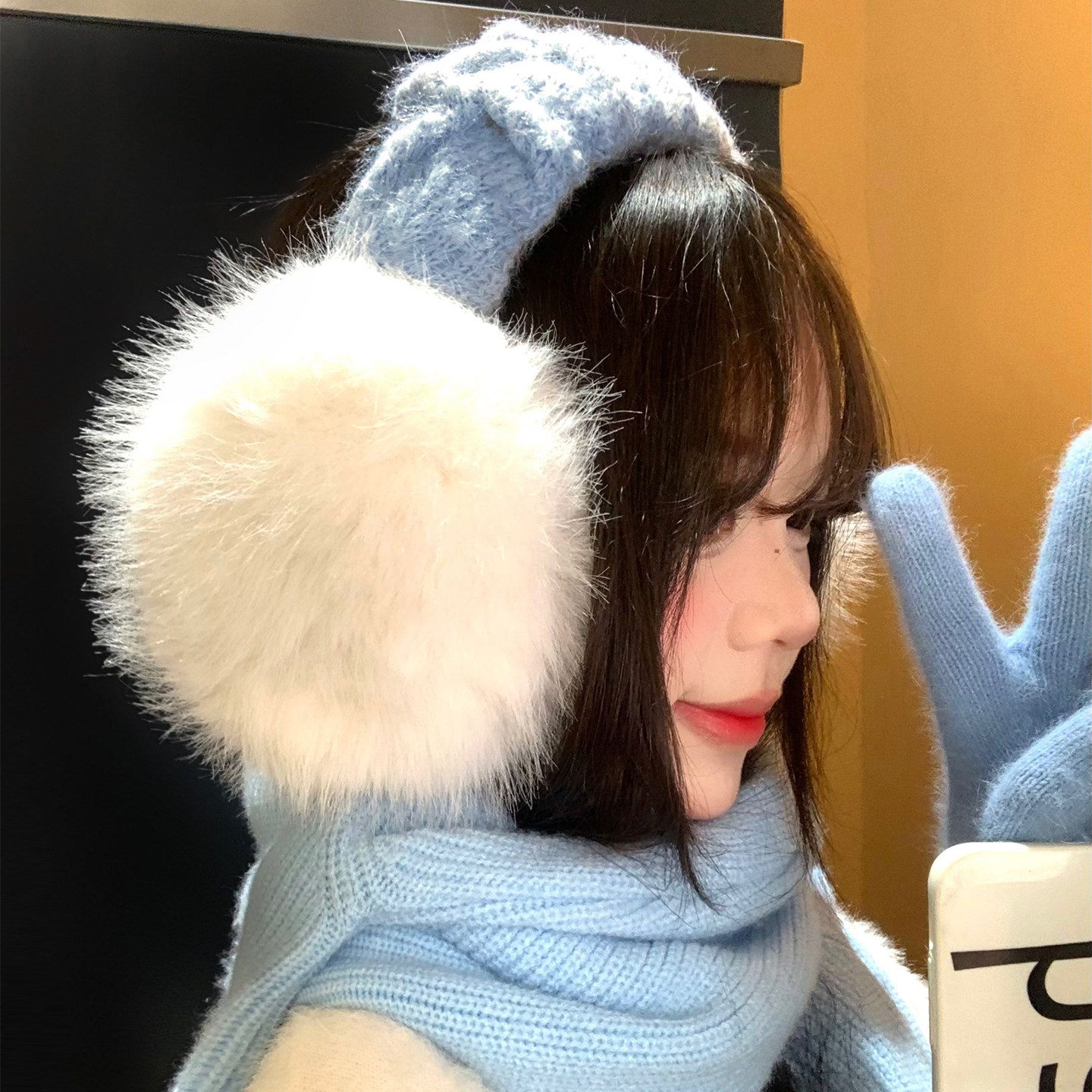 麻花蓝色针织毛绒耳罩女冬季户外骑车防寒保暖耳暖耳套耳包耳捂子,服饰配件/皮带/帽子/围巾,耳套,淘宝优惠券,粉丝福利购,淘宝优惠卷