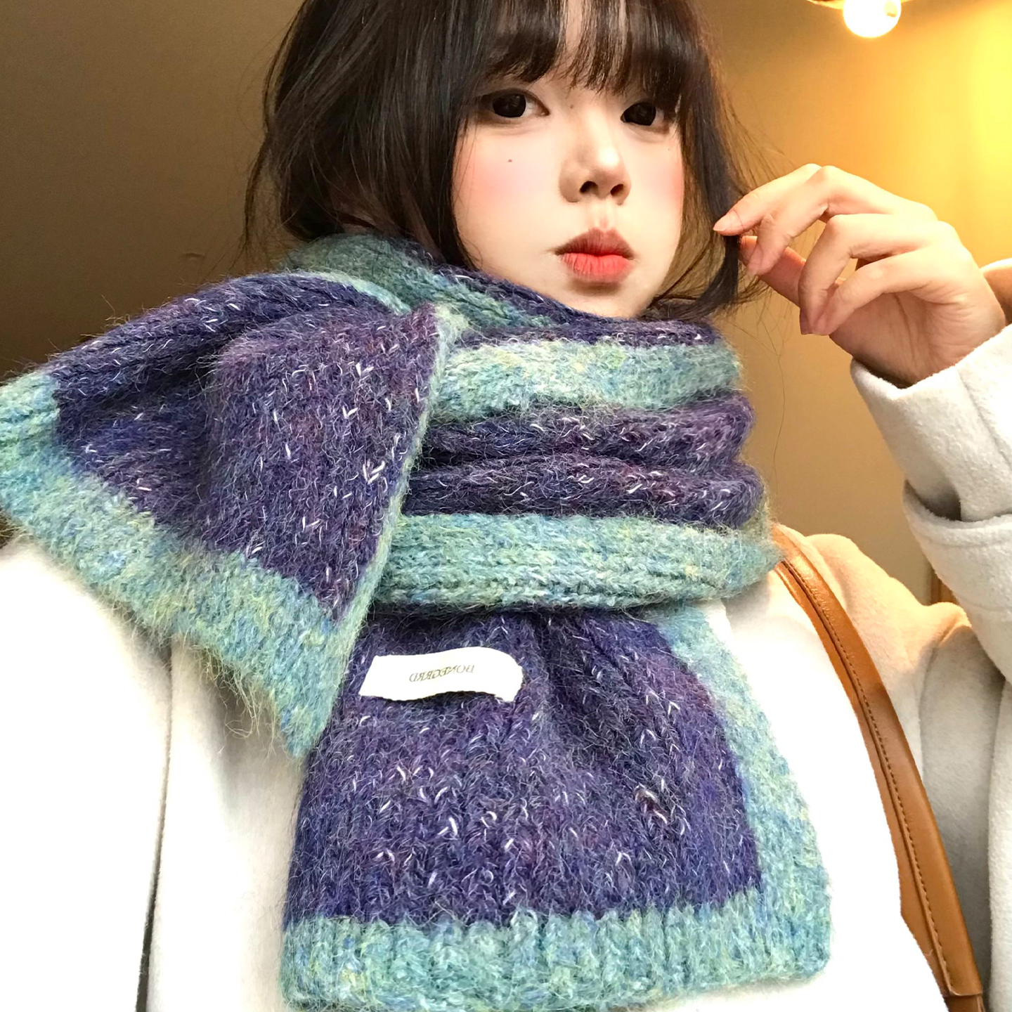 韩系氛围感围巾女冬季高级感加厚