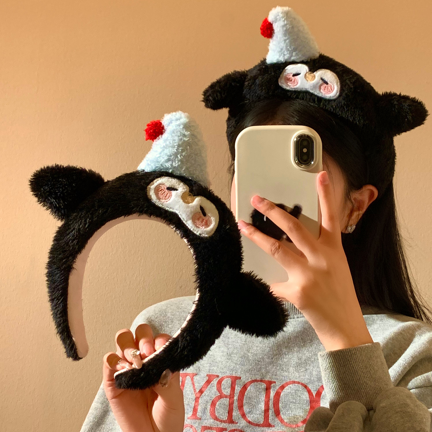 可爱企鹅毛绒发箍女卡通洗脸压发