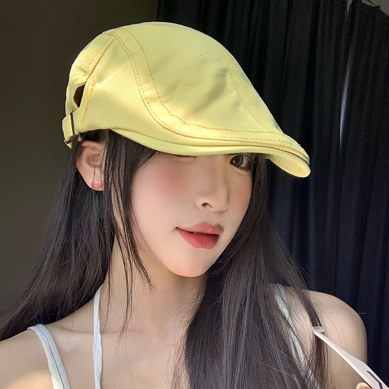 黄色前进帽女春夏韩版百搭显脸小