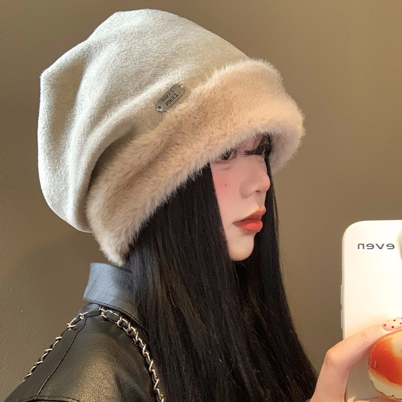 堆堆帽女冬季韩系百搭大头围